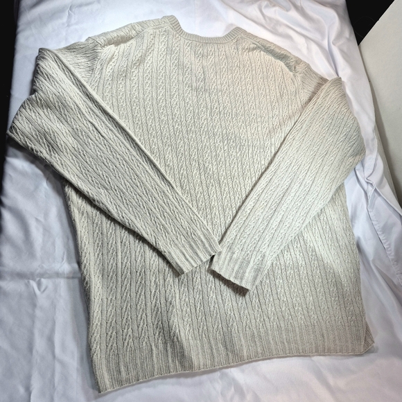 Tricots St. Raphael Men's XL Silk Cashmere Wool V-Neck Sweater Oatmeal Beige - Picture 6 of 12